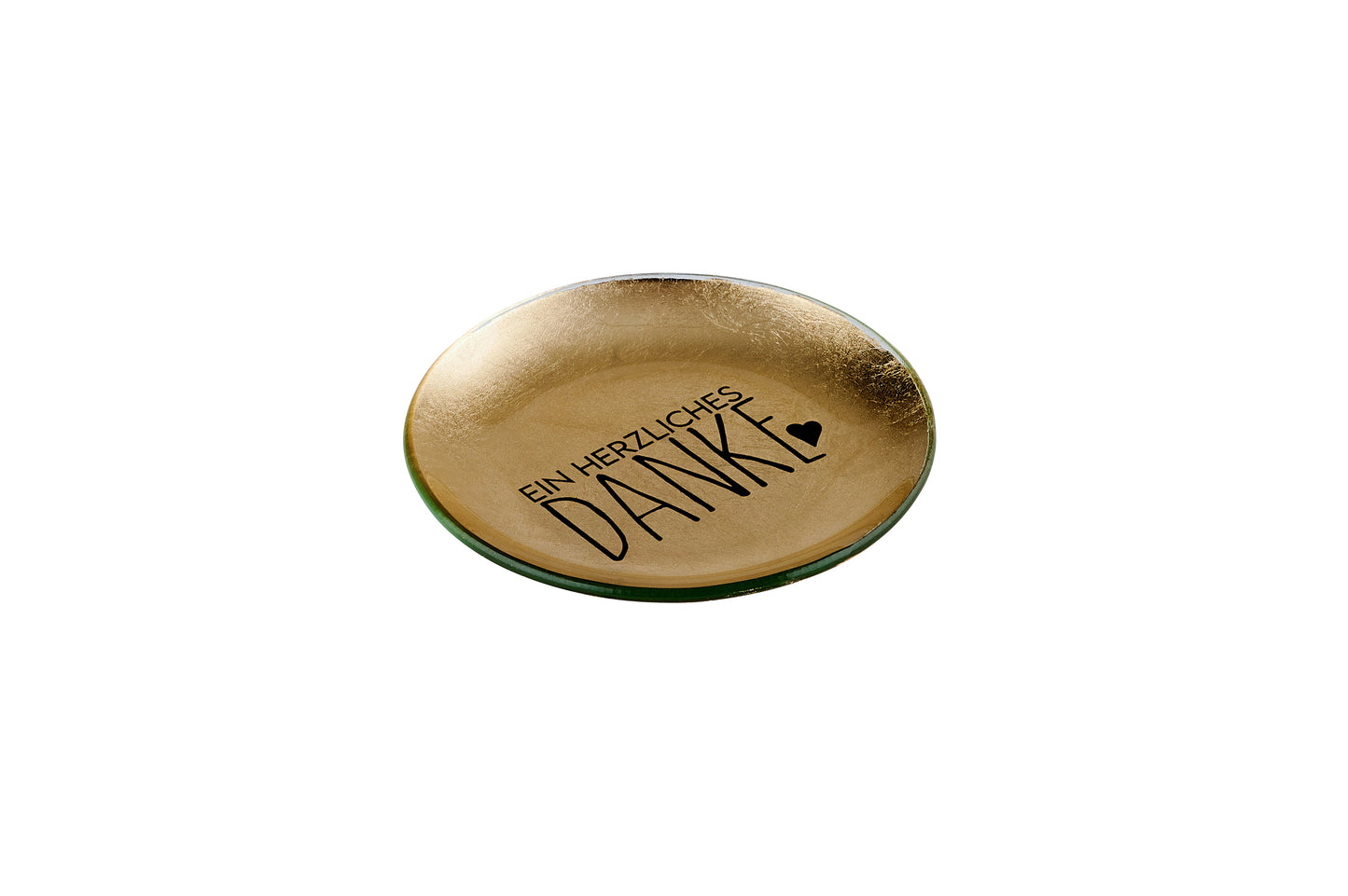 Love Plate EIN HERZLICHES DANKE, Glasteller S, rund, gold