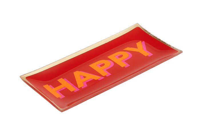 Love Plate Happy, Glasteller L, Neon Rot