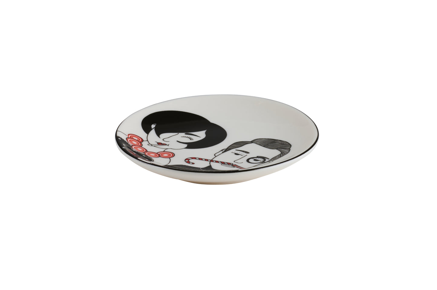 Love Plate MANN UND FRAU, Porzellanteller, rund, weiß