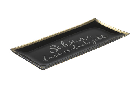 Love Plate SCHÖN, DASS ES DICH GIBT, Glasteller L, schwarz – GIFTCOMPANY, Ansicht 2