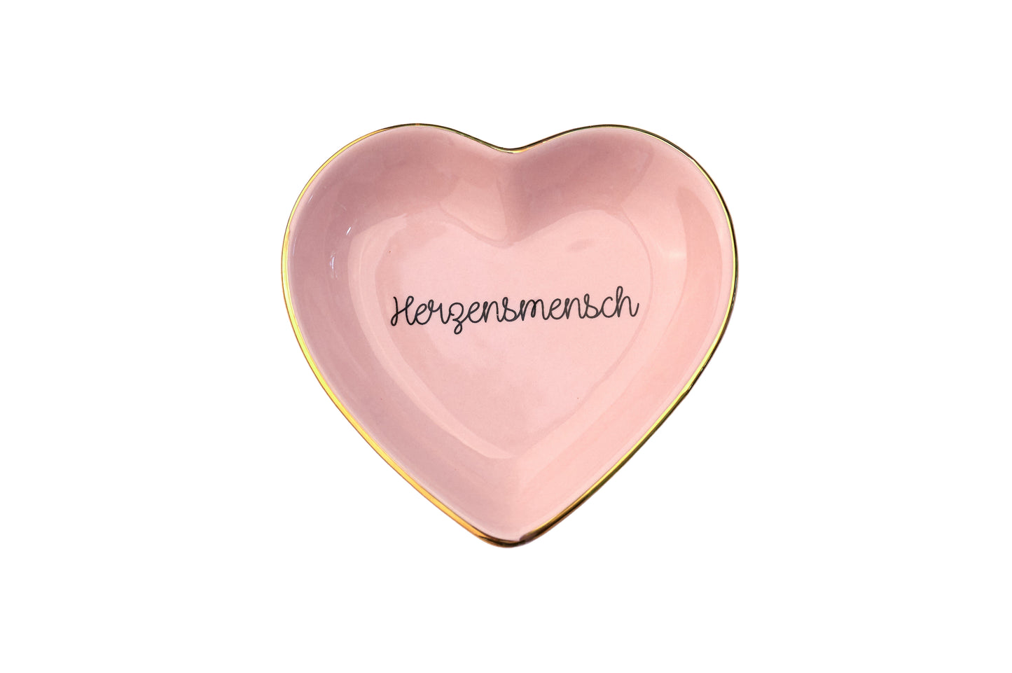 Love Plate HERZENSMENSCH, Porzellanherz, tief, rosa