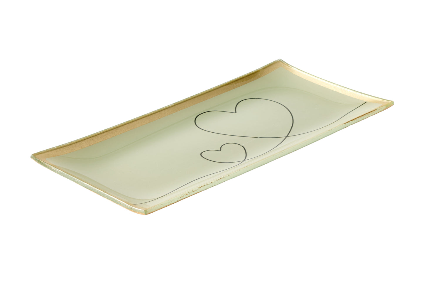 Love Plate HERZEN, Glasteller L, weiß