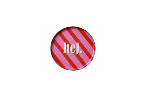 Love Tray HEJ, Deko-Tablett S, rund, pink – GIFTCOMPANY
