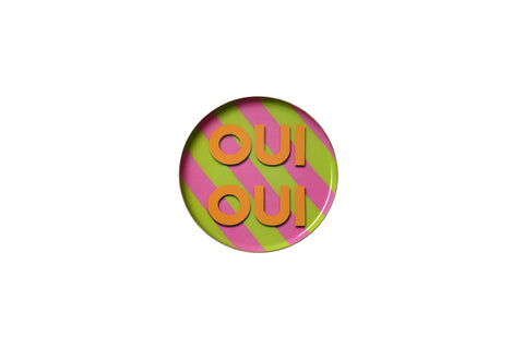 Love Tray OUI OUI, Deko-Tablett S, rund, pink/grün – GIFTCOMPANY