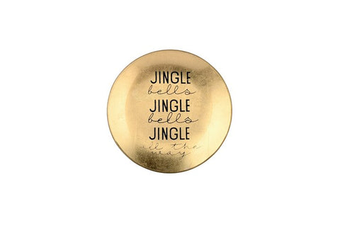 Love Plate JINGLE BELLS, Glasteller S, rund, gold – GIFTCOMPANY