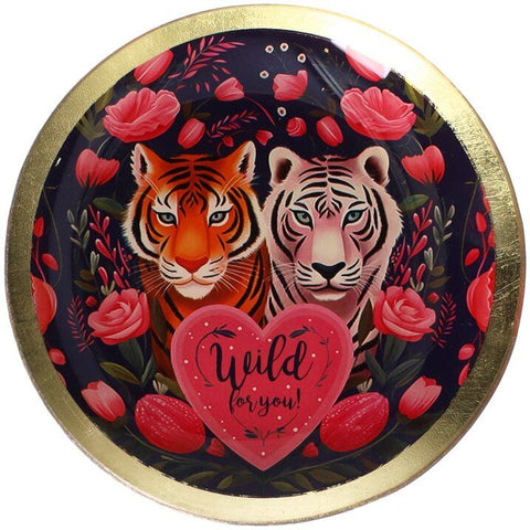 Love Plate WILD FOR YOU , Glasteller M, rund schwarz – GIFTCOMPANY