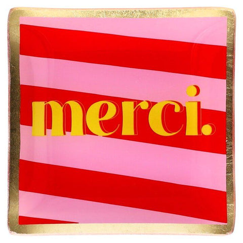 Love Plate MERCI, Glasteller S, rosa/ rot – GIFTCOMPANY