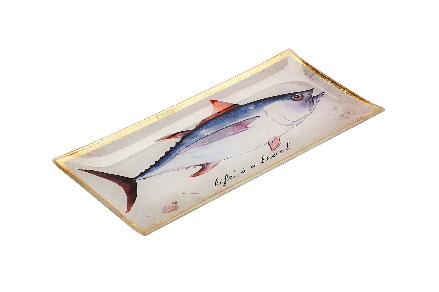 Love Plate LIFE IS A BEACH, Glasteller L, beige