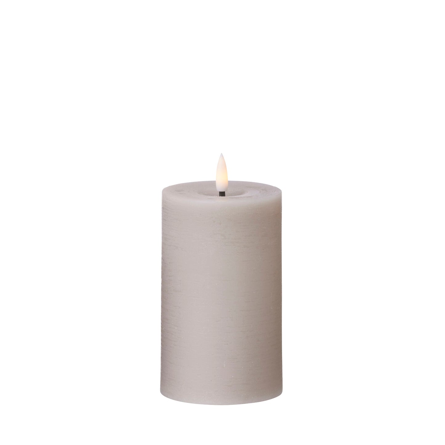 LED RUSTIC-Kerzen Echtwachs, stone, 7,5 x 12,5 / 15 cm
