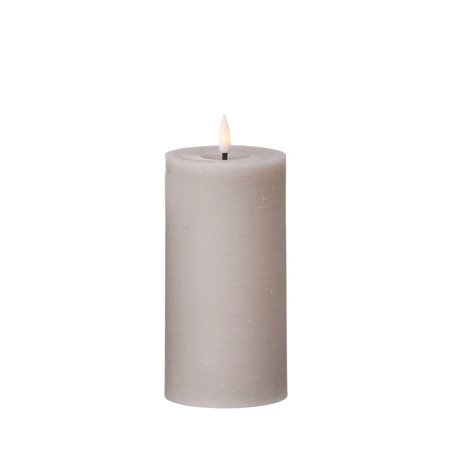 LED RUSTIC-Kerzen Echtwachs, stone, 7,5 x 12,5 / 15 cm