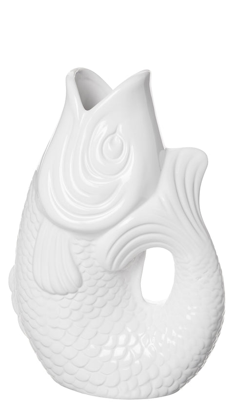 Vase Fisch MONSIEUR CARAFON,XS, weiß – GIFTCOMPANY
