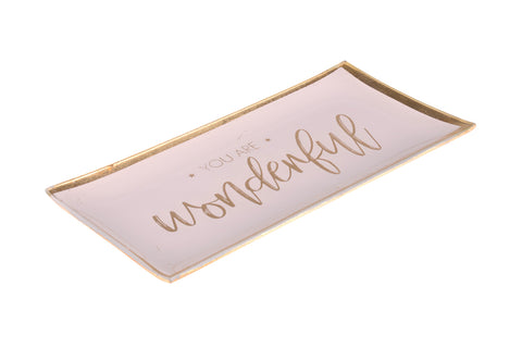 Love Plate YOU ARE WONDERFUL, Glasteller L, rosa – GIFTCOMPANY, Ansicht 2