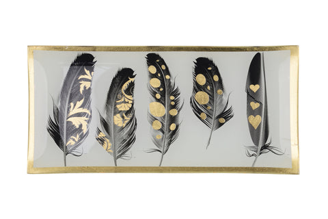 Love Plate FEDER, Glasteller L, weiß – GIFTCOMPANY