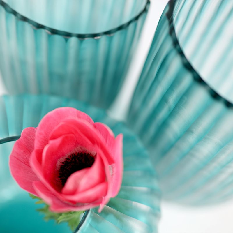 GUAXS Vase SIENA S Clear/Petrol