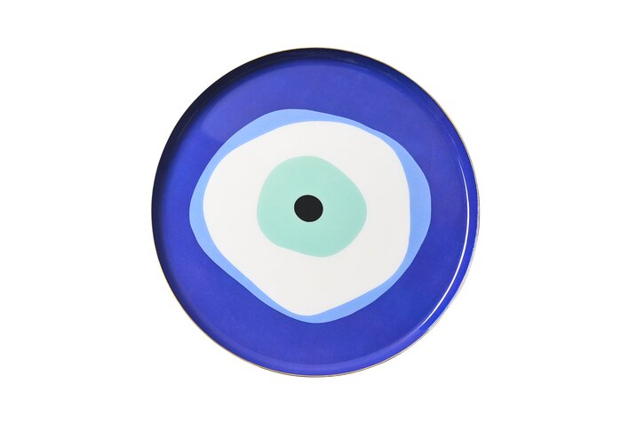 Love Tray AUGE, Deko-Tablett M, rund, Blau