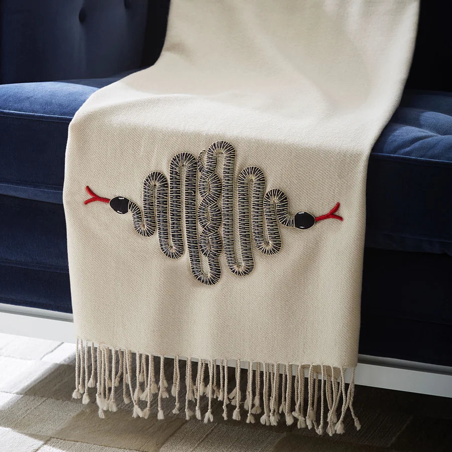 Wolldecke Jonathan Adler Alpaca Snake