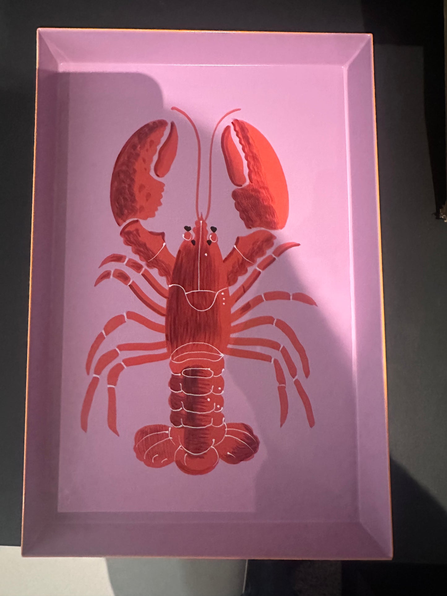 Taormina Tablett Motiv Hummer rechteckig , rosa