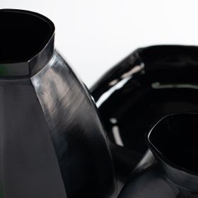 Vase KARAKOL ROUND black