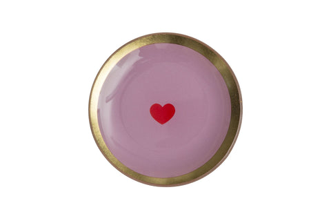 Love Plate HERZ , Glasteller S, rund, rosa – GIFTCOMPANY