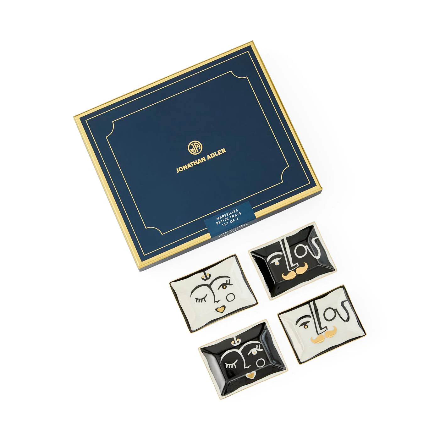 Marseilles Petite Trays Tischdekoration 4er Set (JONATHAN ADLER)
