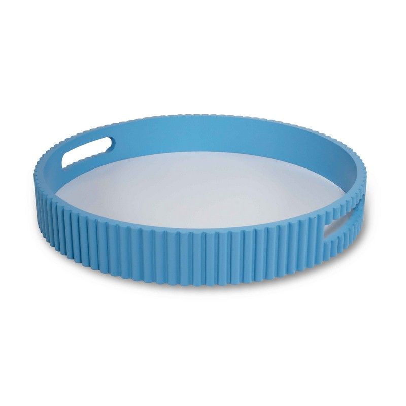 MDF-Tablett Ø 30 cm – Farbe Hellblau | Samarcanda