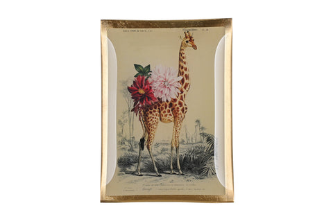 Love Plate GIRAFFE, Glasteller M, weiß/rosa – GIFTCOMPANY