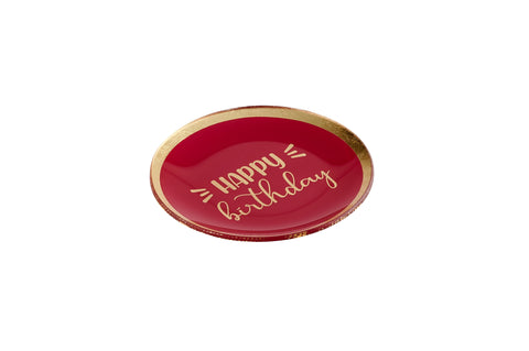 Love Plate HAPPY BIRTHDAY, Glasteller M, rund, pink – GIFTCOMPANY, Ansicht 2