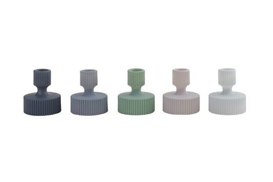 Kerzenhalter JACQUARD, geriffelt, matt, versch. Farben