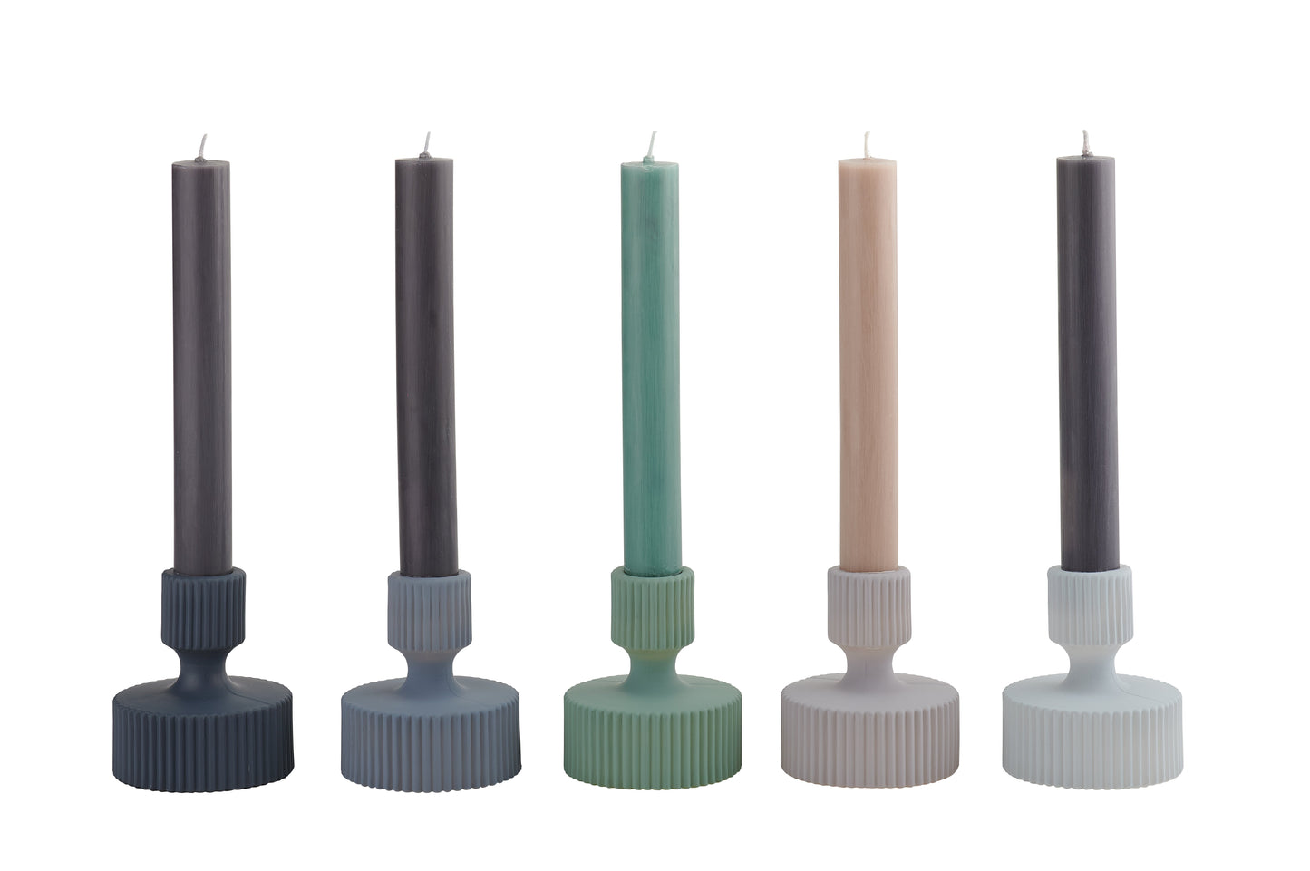 Kerzenhalter JACQUARD, geriffelt, matt, versch. Farben