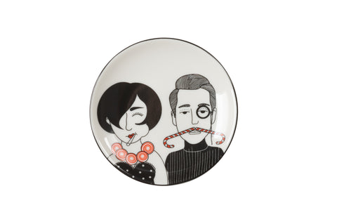Love Plate MANN UND FRAU, Porzellanteller, rund, weiß – GIFTCOMPANY