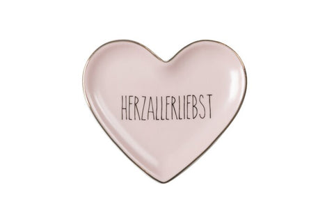 Love Plate HERZALLERLIEBST, Porzellanherz, tief, rosa – GIFTCOMPANY
