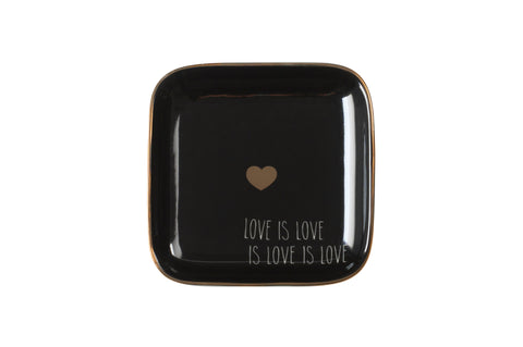 Love Plate LOVE IS LOVE, Dekoteller S, schwarz – GIFTCOMPANY