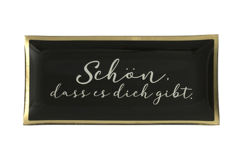 Love Plate SCHÖN, DASS ES DICH GIBT, Glasteller L, schwarz – GIFTCOMPANY
