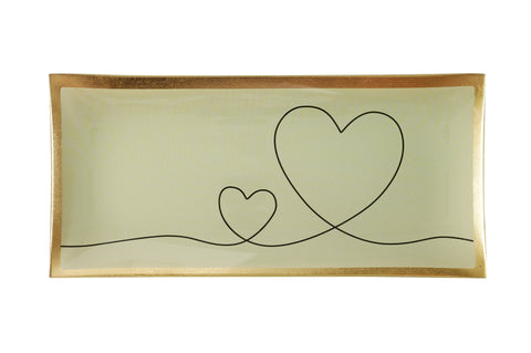 Love Plate HERZEN, Glasteller L, weiß – GIFTCOMPANY