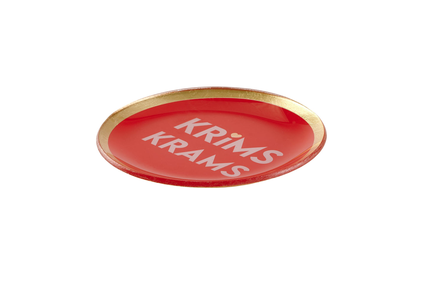 Love Plate KRIMS KRAMS, Glasteller M, rund, rot
