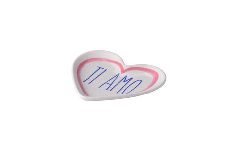 Love Plate TI AMO , Porzellanherz, tief, weiß – GIFTCOMPANY