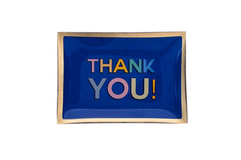 Love Plate THANK YOU, Glasteller M, eckig  blau – GIFTCOMPANY