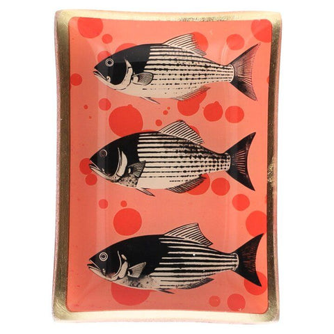 Love Plate FISCHE Glasteller M, orange / schwarz – GIFTCOMPANY
