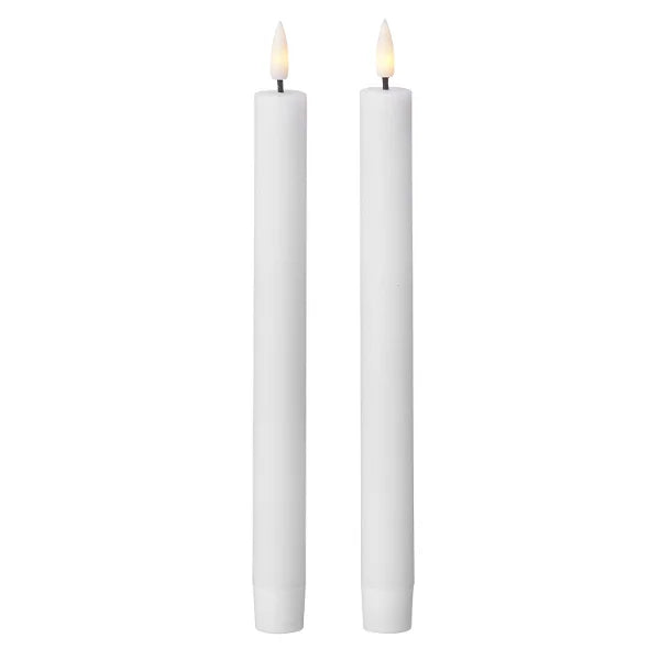 LED RUSTIC-Kerzen Echtwachs, WHITE , D 2,2 x  H 22cm
