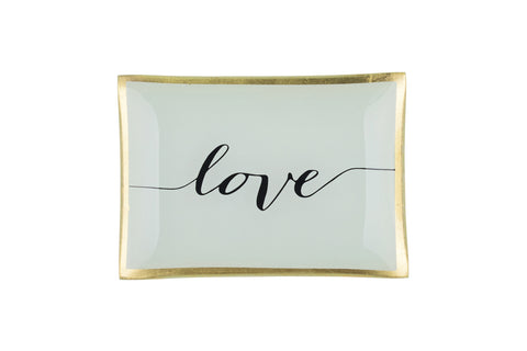 Love Plate LOVE, Glasteller M, weiß – GIFTCOMPANY