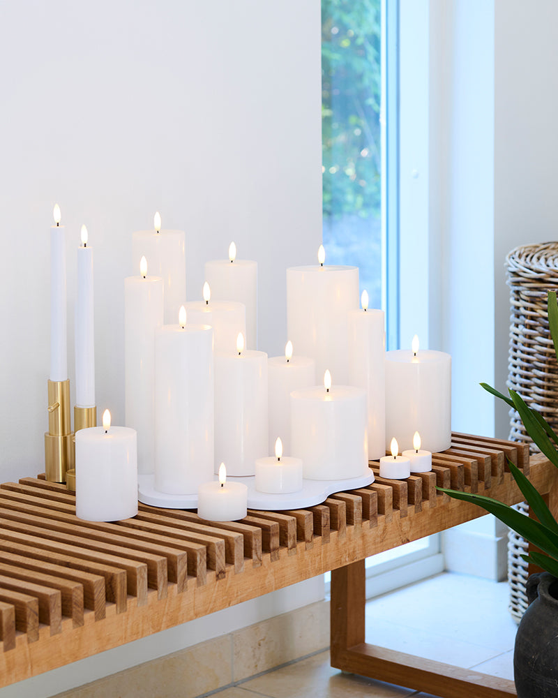 LED-Echtwachskerze SILLE dm. 10, weiß, indoor