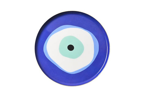 Love Tray AUGE, Deko-Tablett M, rund, Blau – GIFTCOMPANY