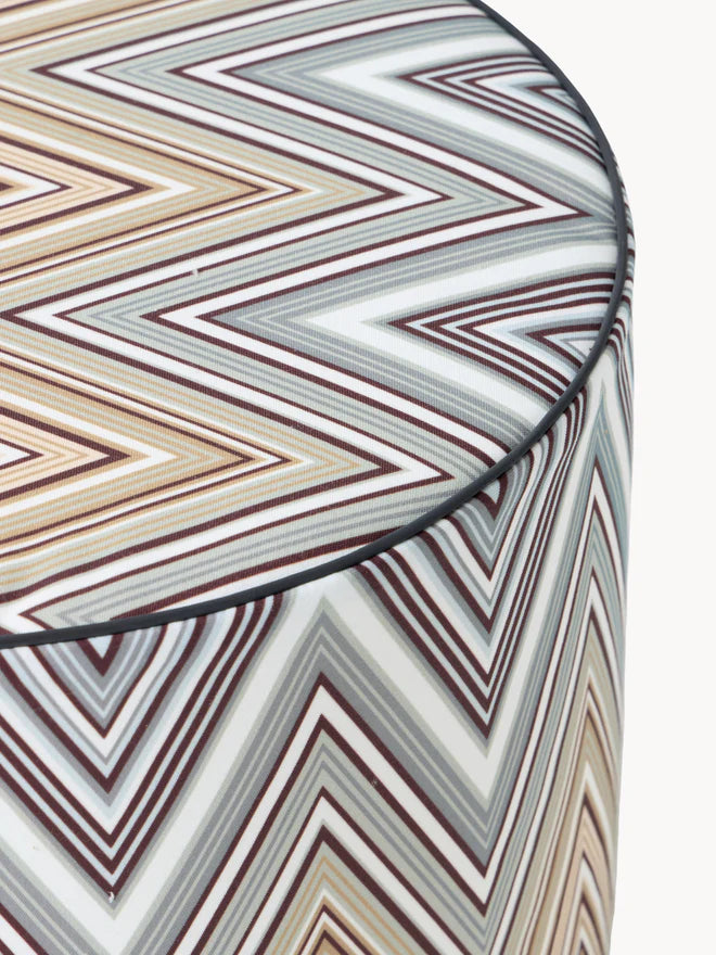 MISSONI HOME Outdoor-Pouf KEW 40x30cm – Zickzack Taupe/Multicolor