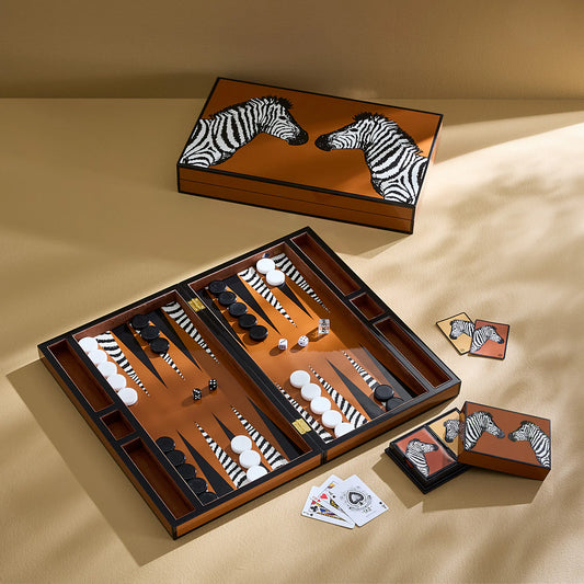 Zebra Backgammon Set Jonathan Adler