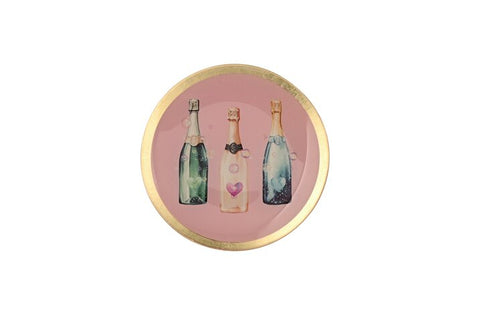 Love Plate FLASCHEN, Glasteller M, rund, rosa – GIFTCOMPANY