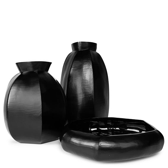 Vase KARAKOL ROUND black