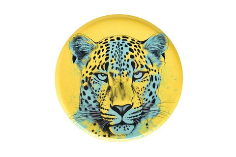 Love Tray LEOPARD, Deko-Tablett M, rund, gelb – GIFTCOMPANY