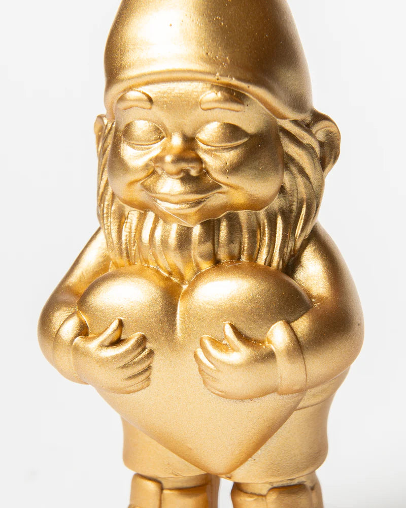 Gartenzwerg LOVER HEART  gold 12cm