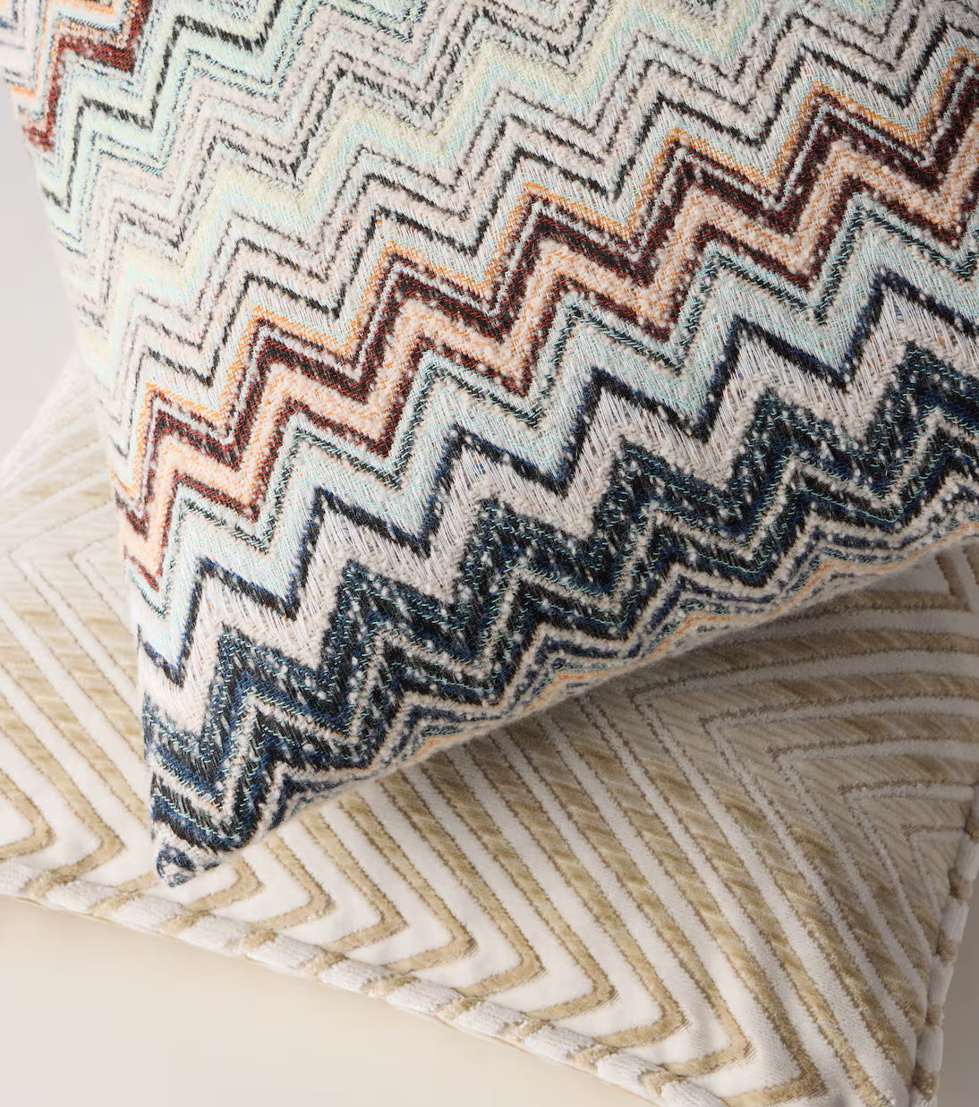 MISSONI HOME Kissen FOREST 40x40cm – Chevron Blau Multicolor