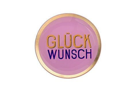 Love Plate GLÜCKWUNSCH Glasteller M rund, rosa – GIFTCOMPANY